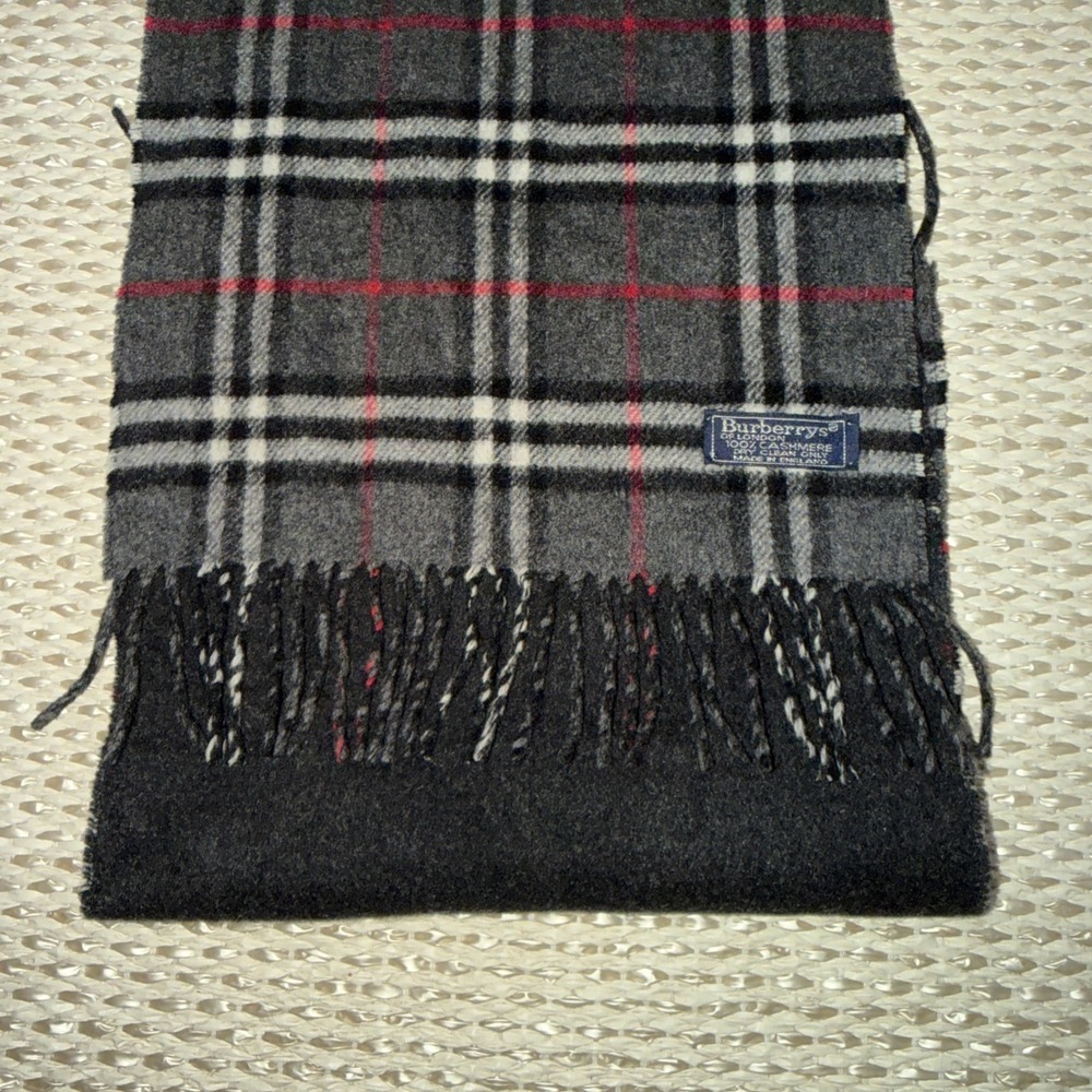 Vintage Burberry Cashmere Check Plaid Scarf. - Picture 5 of 9